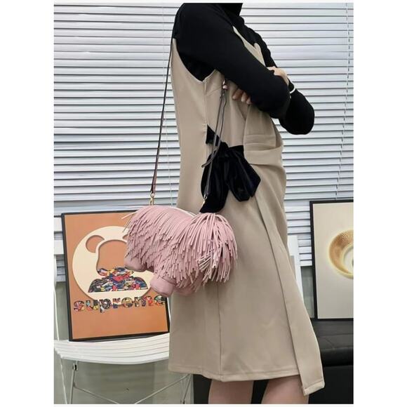 Cute Dog Shape Single Shoulder Bag Tassels Crossbody Bag - Picture 3 of 8